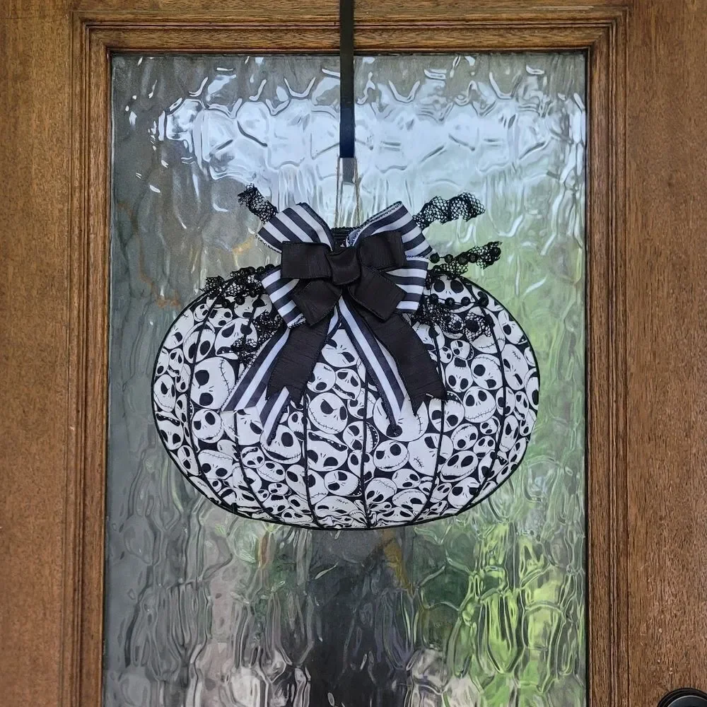 Jack Skellington pumpkin Halloween wreath